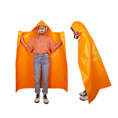 Estresen fireproof cloak for children with hooded design providing head-to-toe protection.