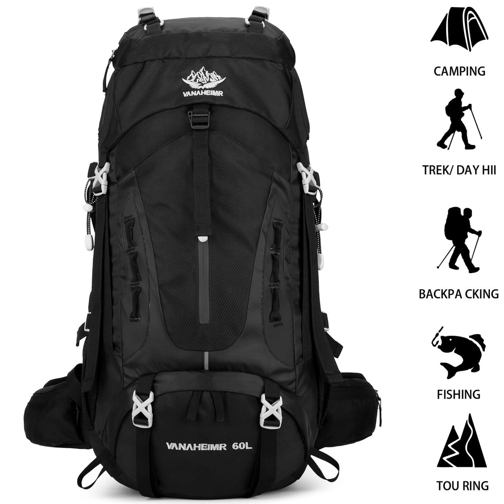 Esup 50L backpack front pockets for quick-access items