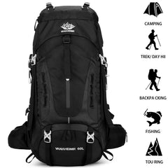 Esup 50L backpack front pockets for quick-access items