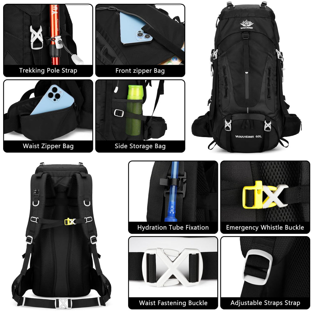 Esup 50L backpack breathable mesh shoulder straps