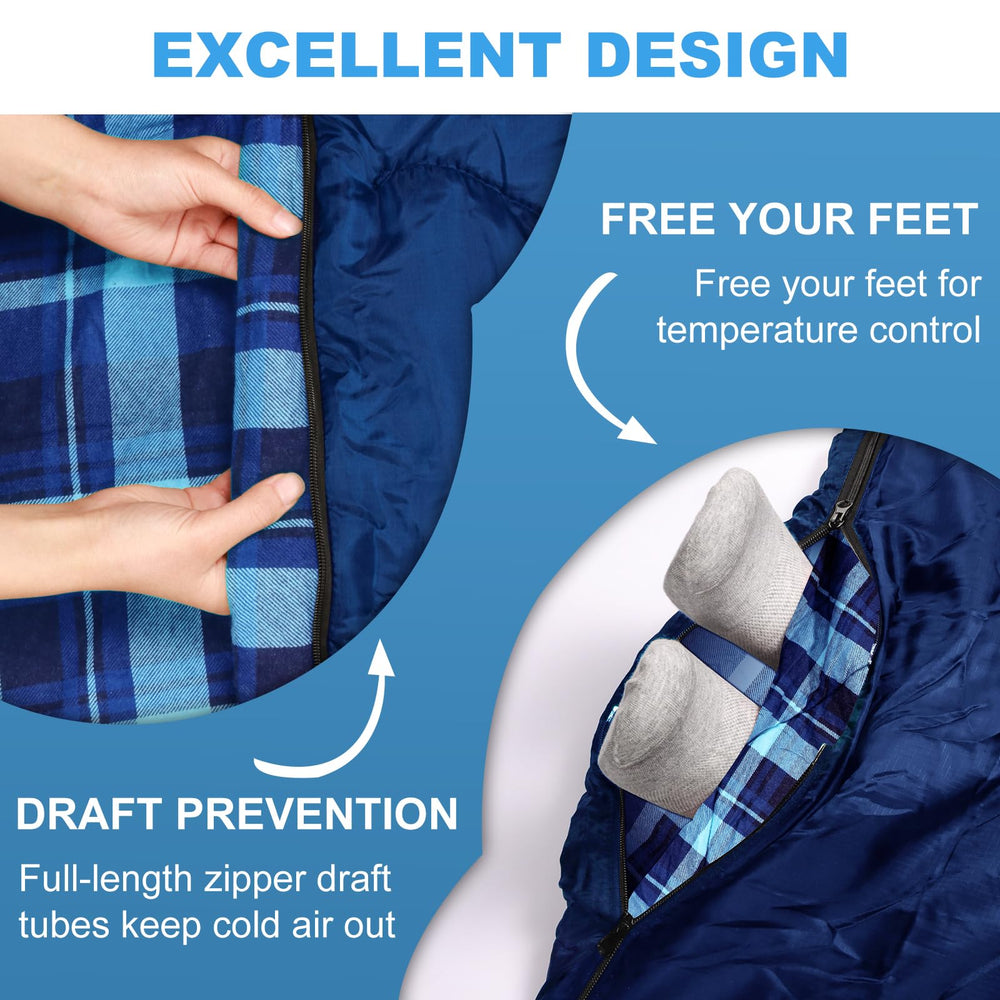ETGLCOZY-3in1-convertible-sleeping-bag adapts into two bags or blankets for flexibility.