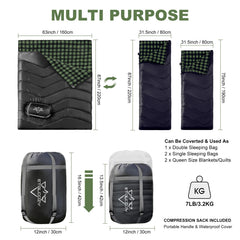 ETGLCOZY double sleeping bag independent zippers for easy entry and movement at night.