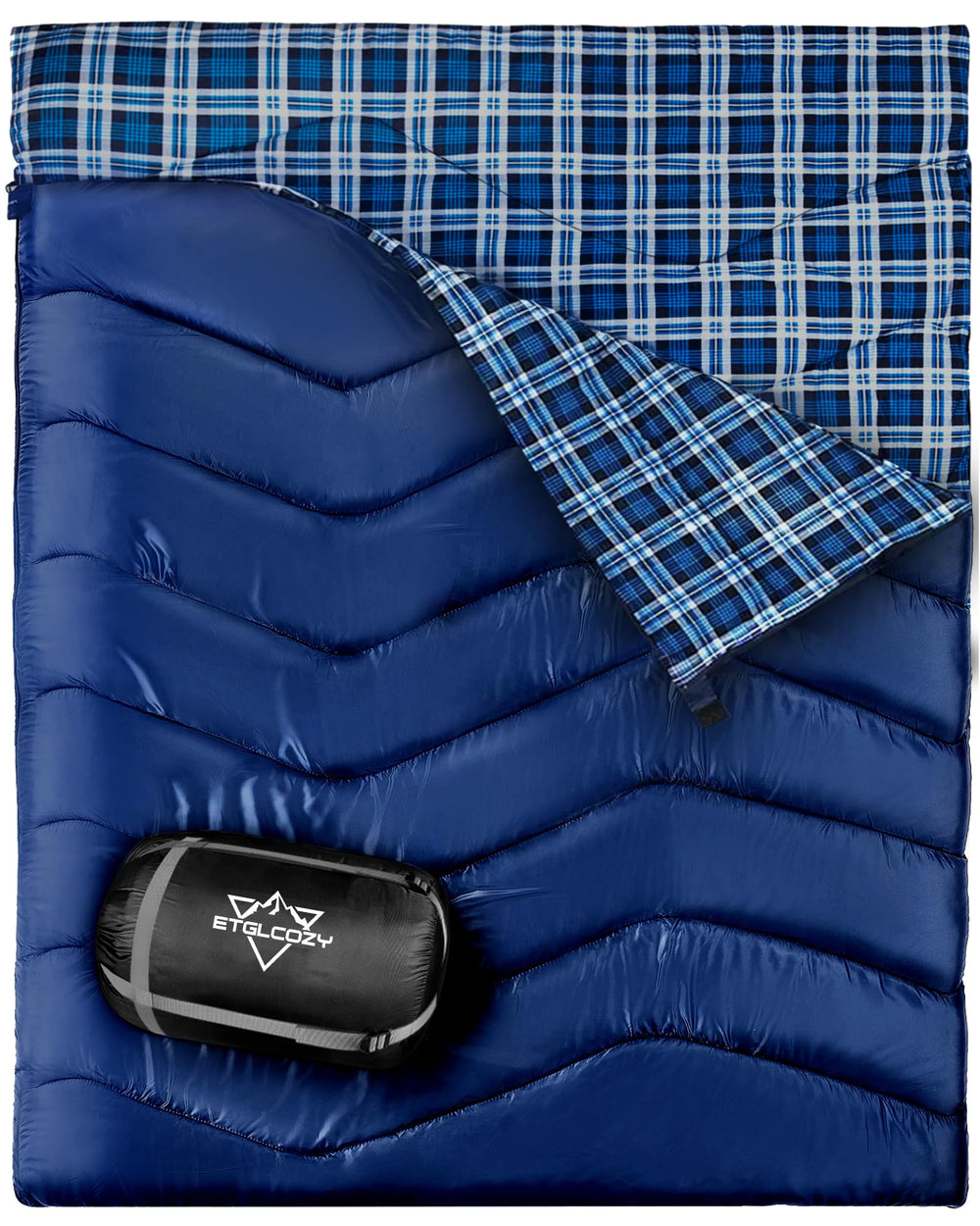 ETGLCOZY queen-size dual sleeping bag provides spacious comfort for couples on camping trips.