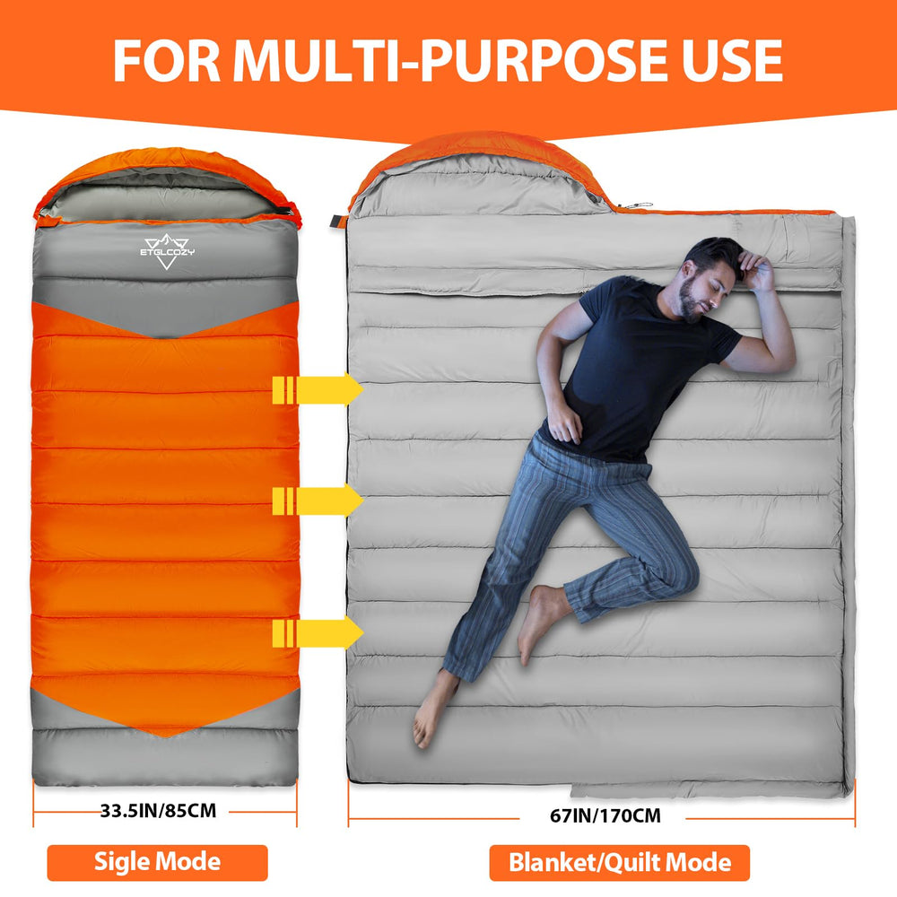 ETGLCOZY sleeping bag interior soft lining promises cozy nights outdoors
