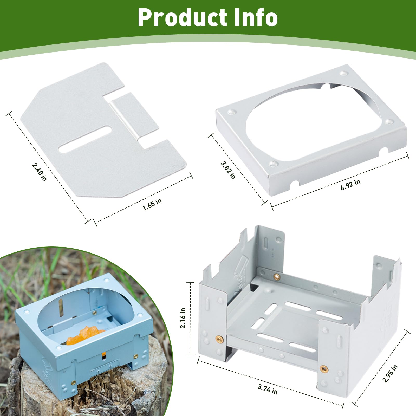 ETIAL folding camp stove with lid opened for quick setup during meals