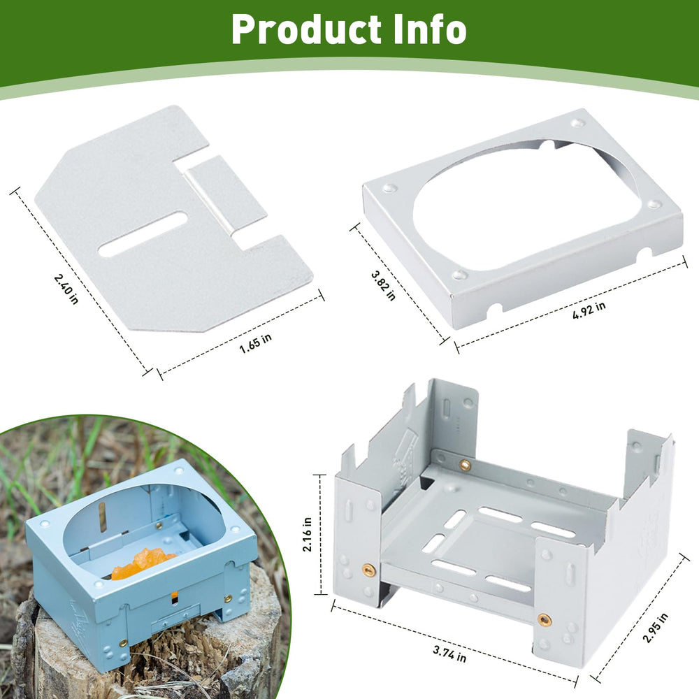 ETIAL folding camp stove with lid opened for quick setup during meals