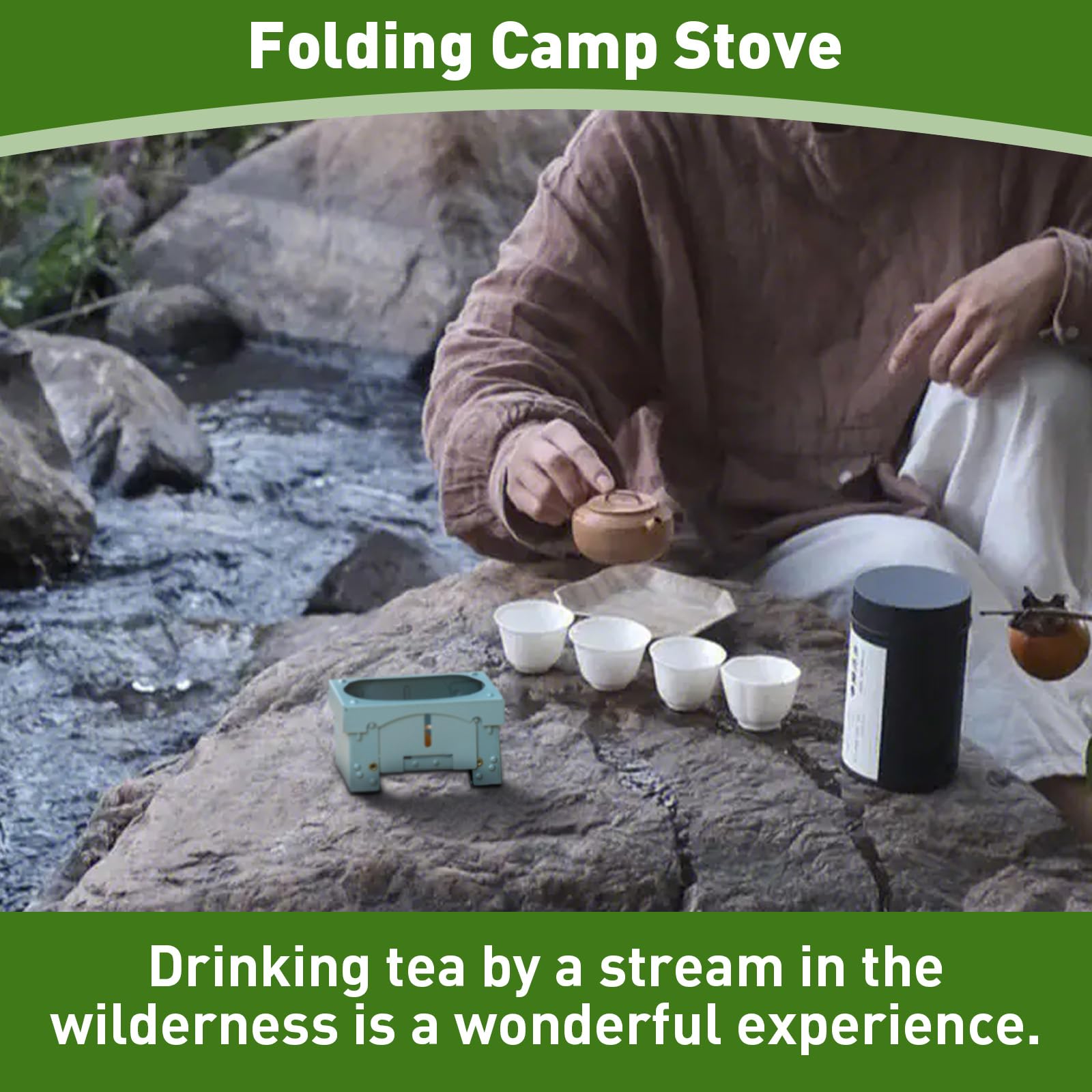 ETIAL multi-fuel compatible stove for solid fuels and wax blocks