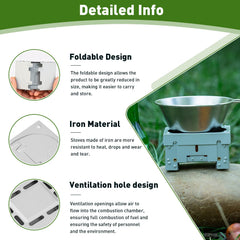 ETIAL stove with windscreen for stable outdoor cooking