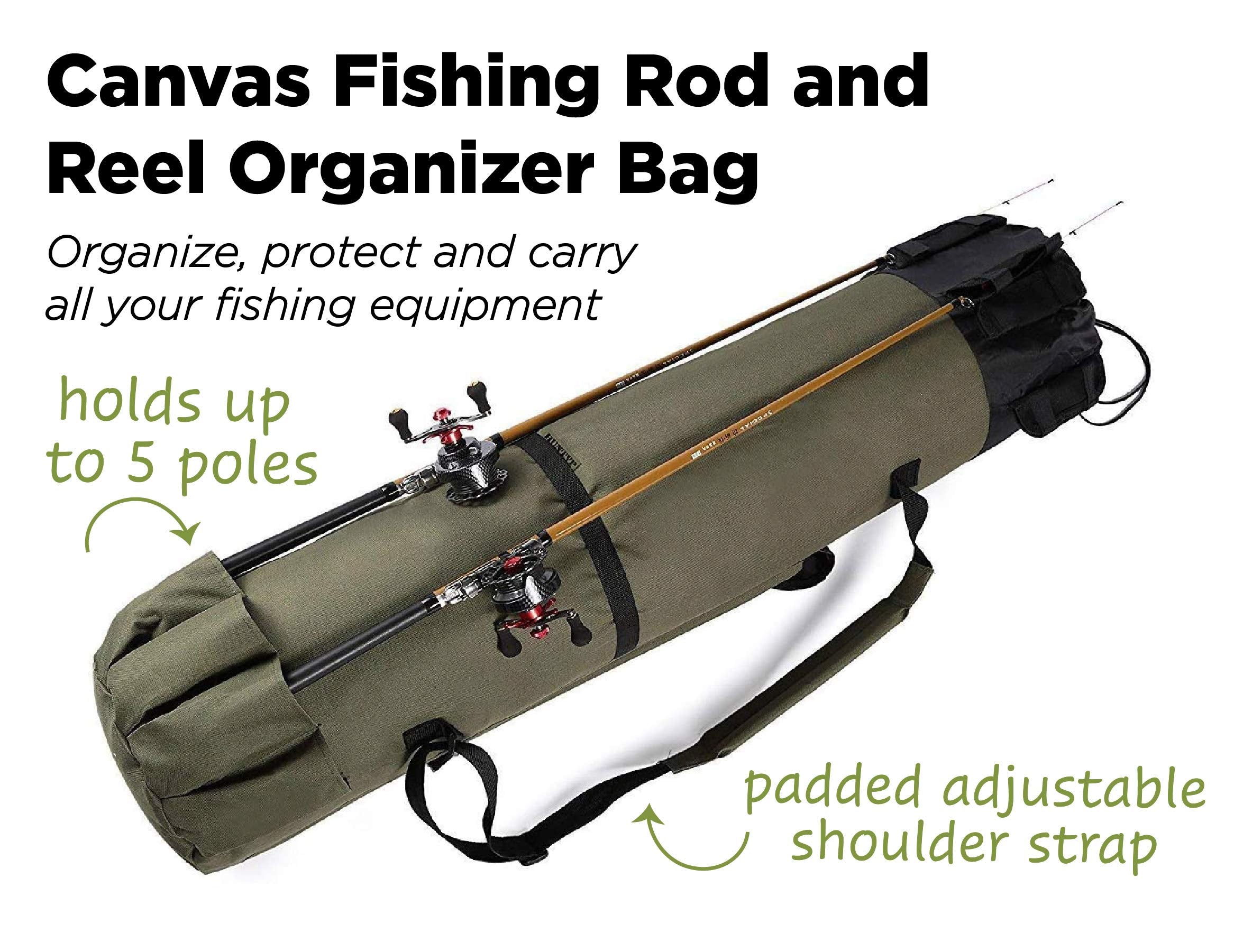 Exterior side pocket access of Etna Rod Case Organizer