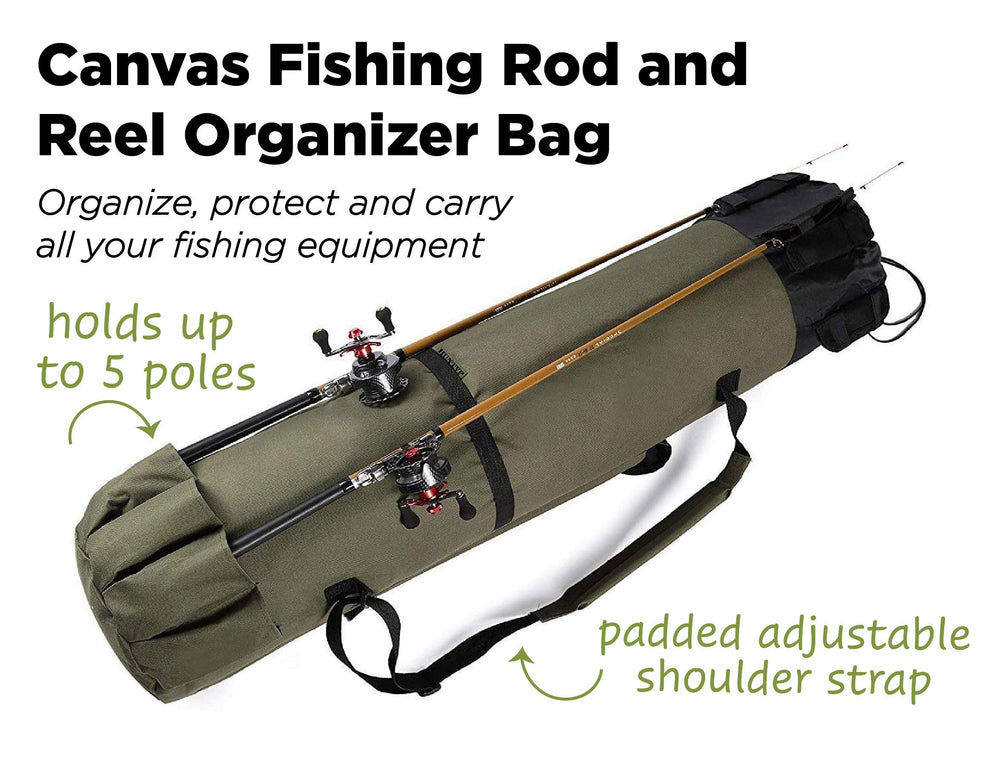 Exterior side pocket access of Etna Rod Case Organizer