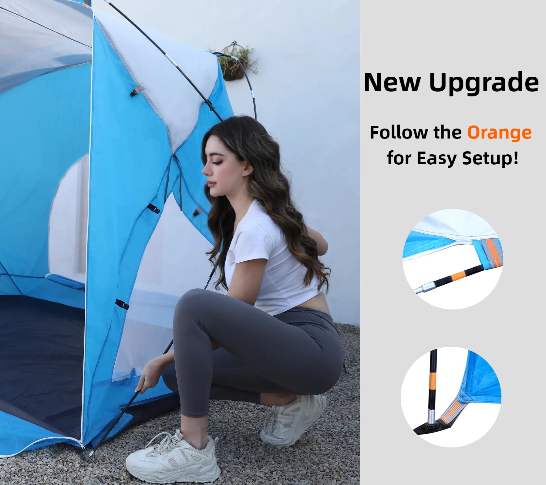 Etto Beach Tent durable frame with silver-coated fabric against winds