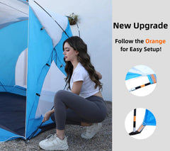 Etto Beach Tent durable frame with silver-coated fabric against winds