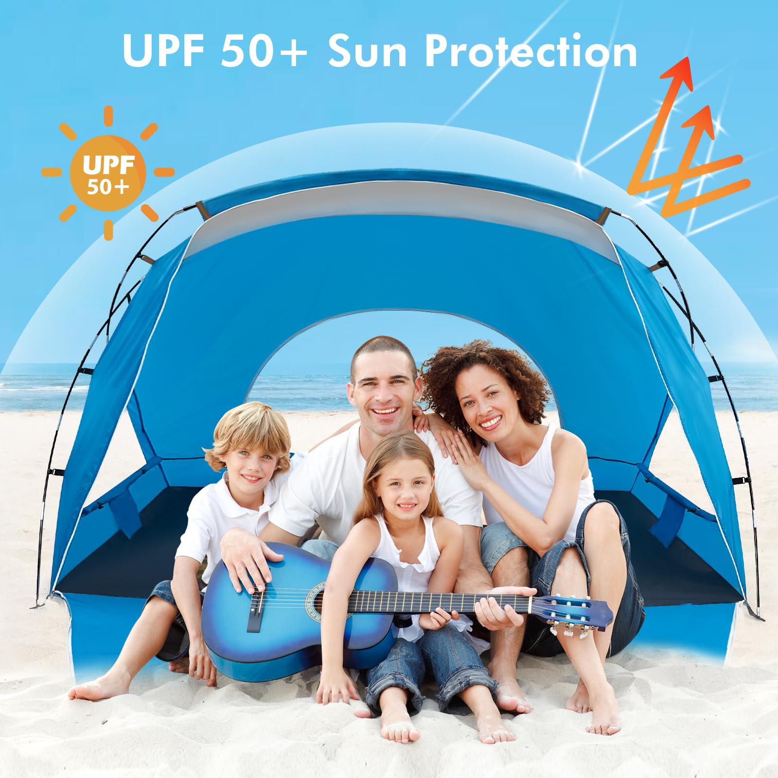Etto Beach Tent ready for beaches, lakes, picnics, and backyard shade.