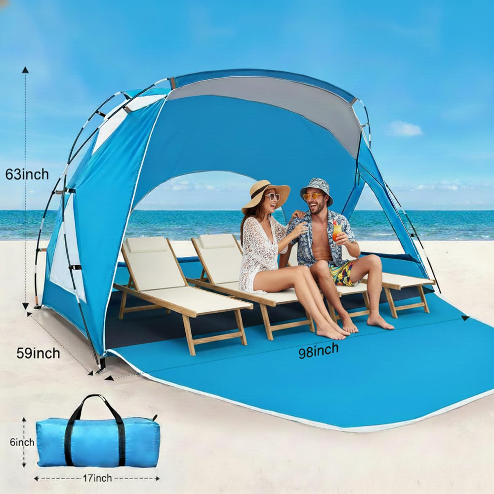 Etto Beach Tent setup steps: quick, 3-step process for beach days.