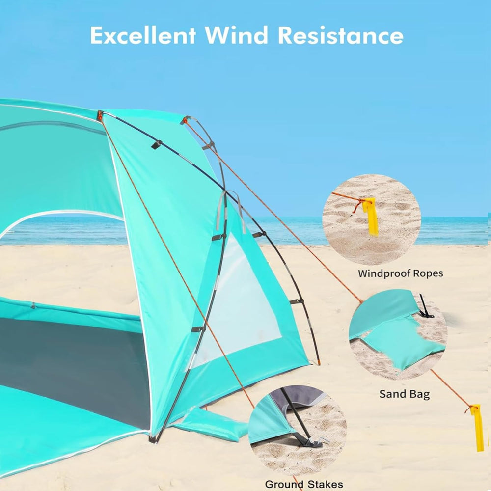 Etto Beach Tent is waterproof for unexpected coastal showers.