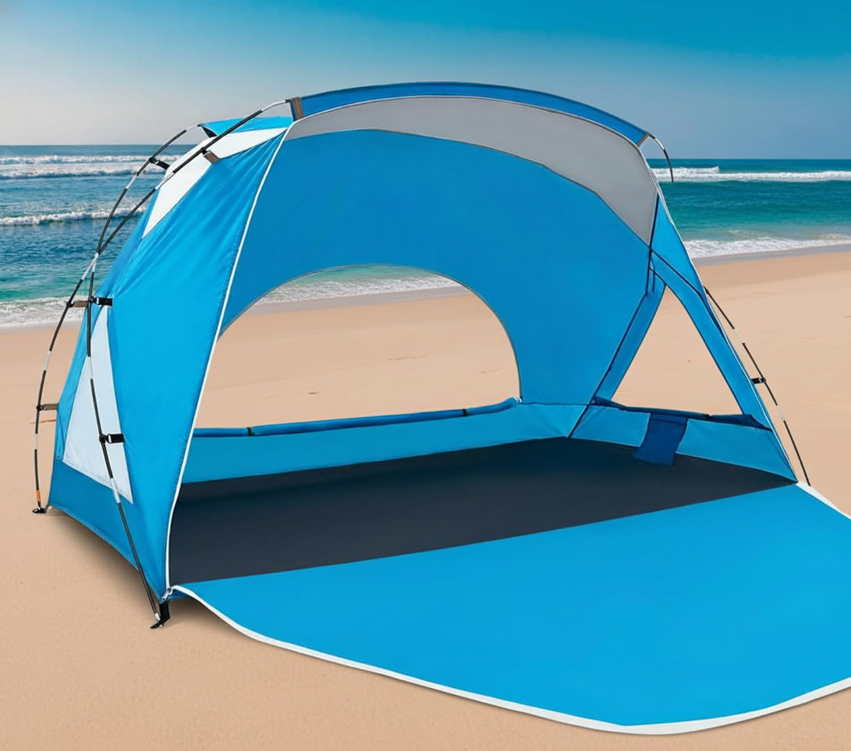 Etto beach tent wide setup shows roomy shelter ideal for family shade