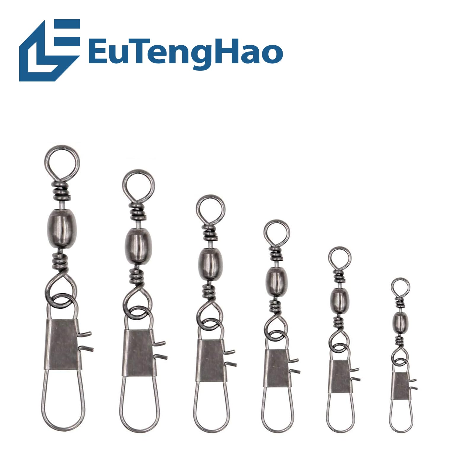 EuTengHao size #12 barrel swivel with safety snap, 50pcs