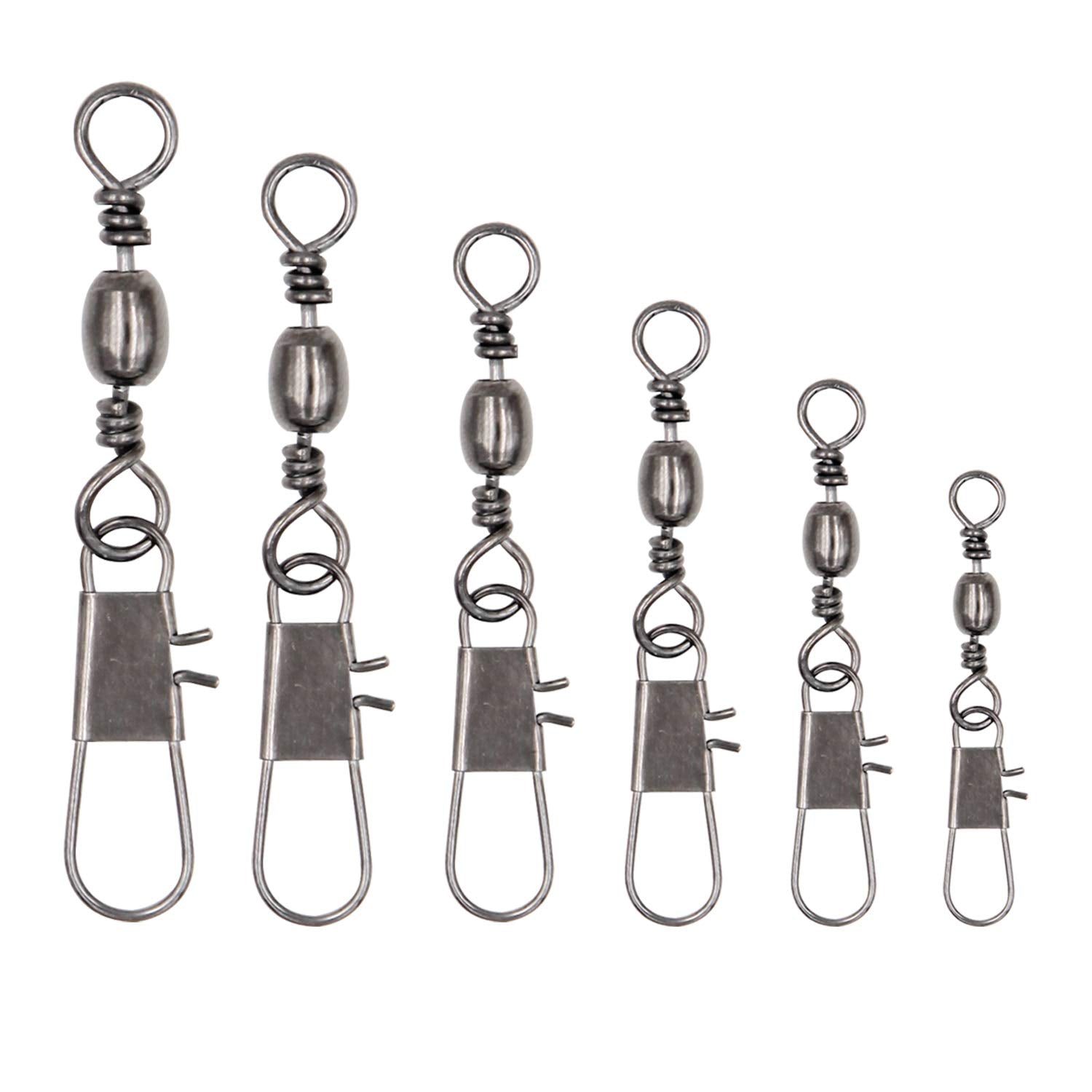 EuTengHao size #2 barrel swivel with safety snap, 30pcs