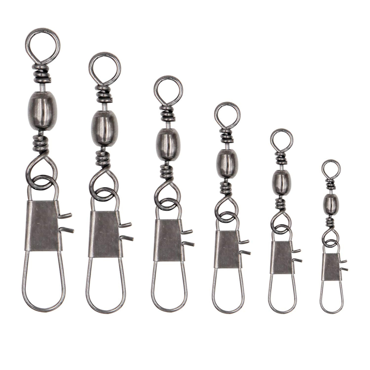 EuTengHao size #2 barrel swivel with safety snap, 30pcs