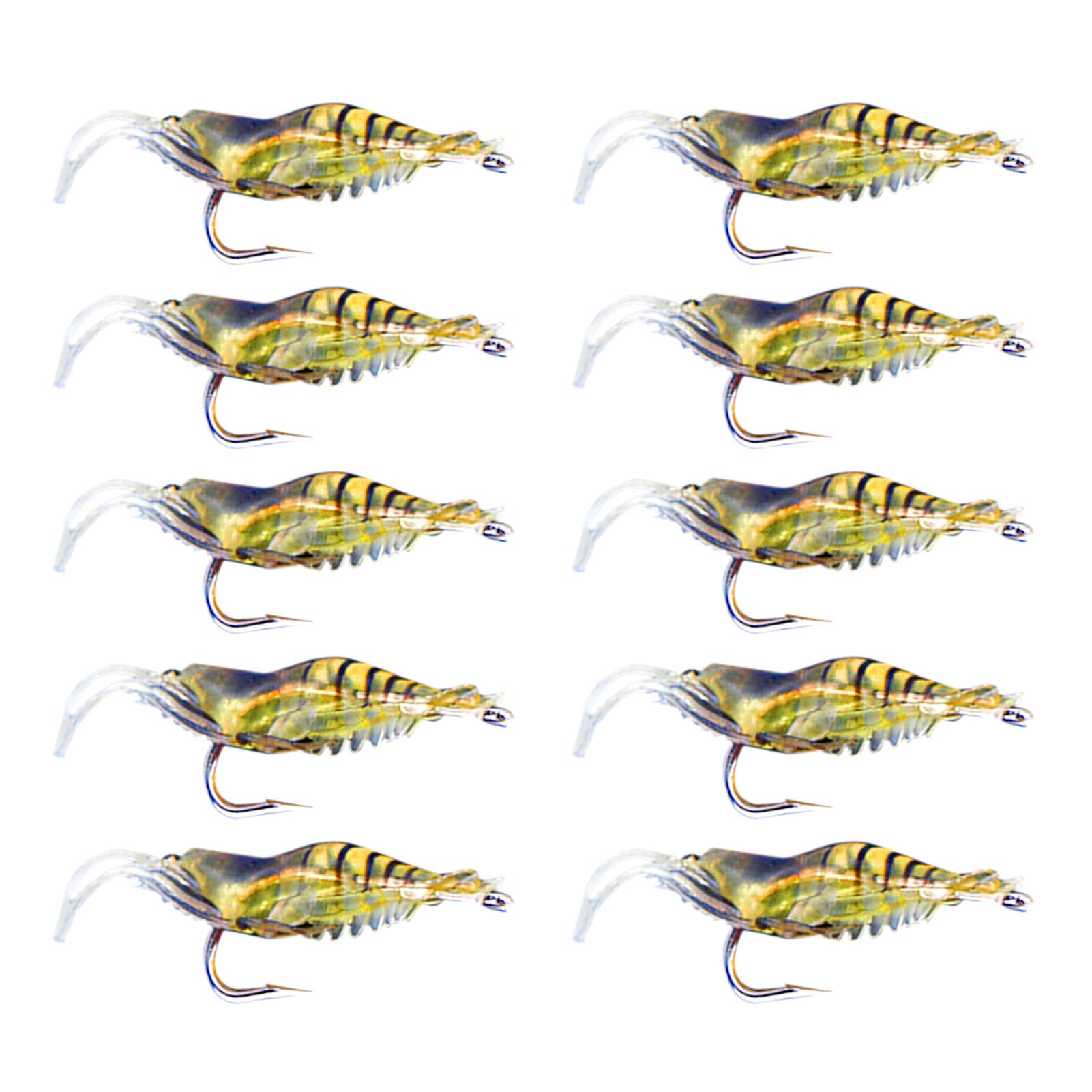Eujgoov PVC shrimp lure pack, soft and buoyant for versatile fishing setups