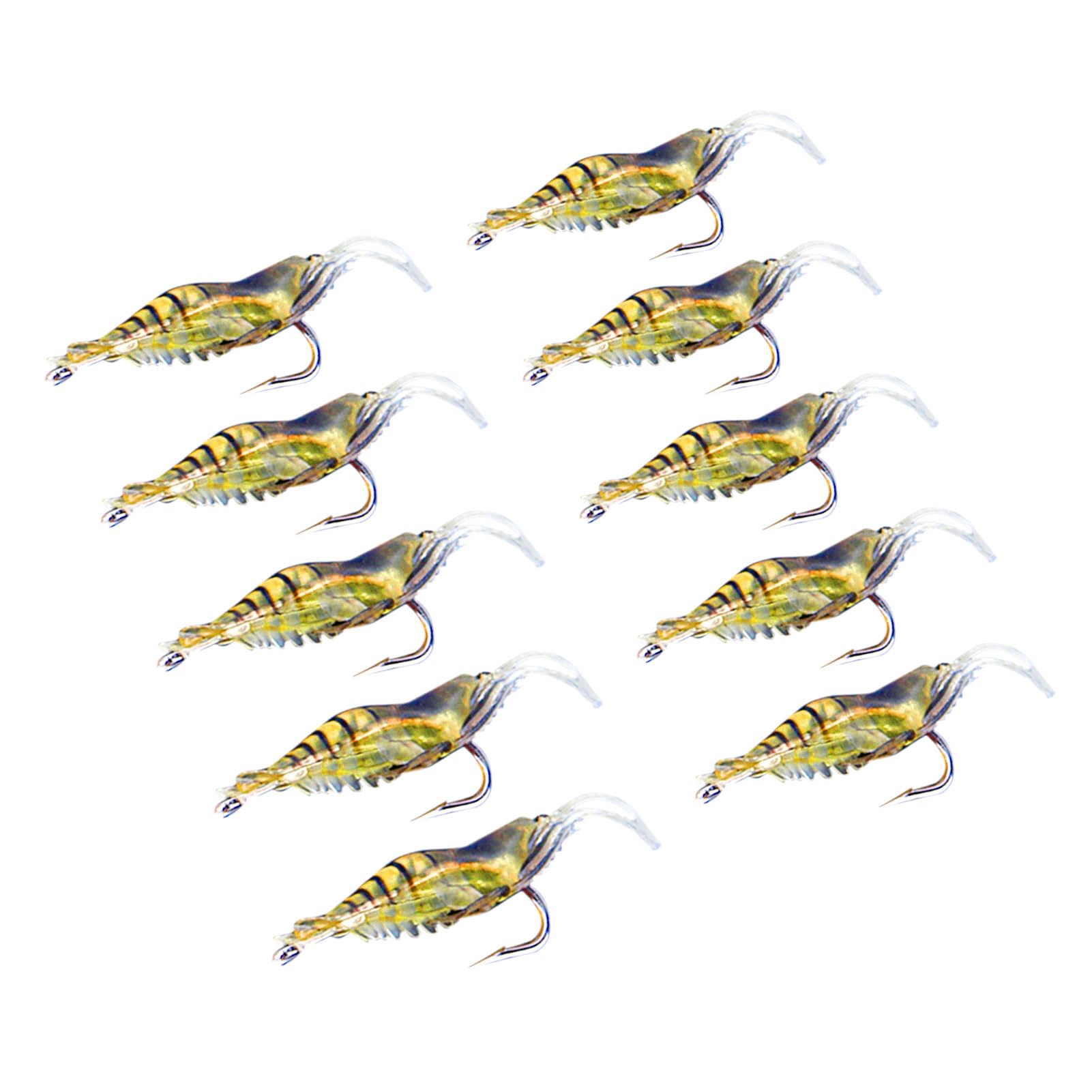 Eujgoov yellow soft-prawn lure, 4 cm, helps with deep retrieves and long casts