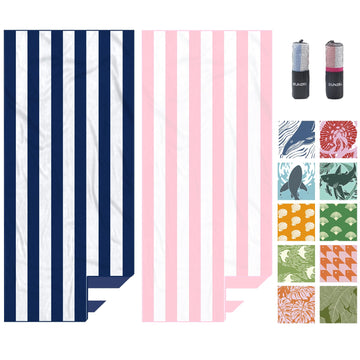 Eunzel 2-pack towels full pack view, ideal for beach and travel convenience.