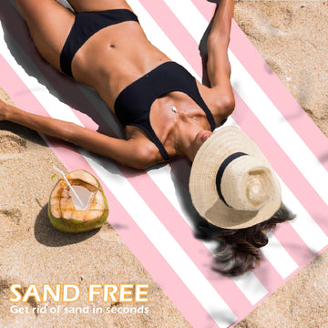 Eunzel striped navy and pink double-sided design for stylish beach days.