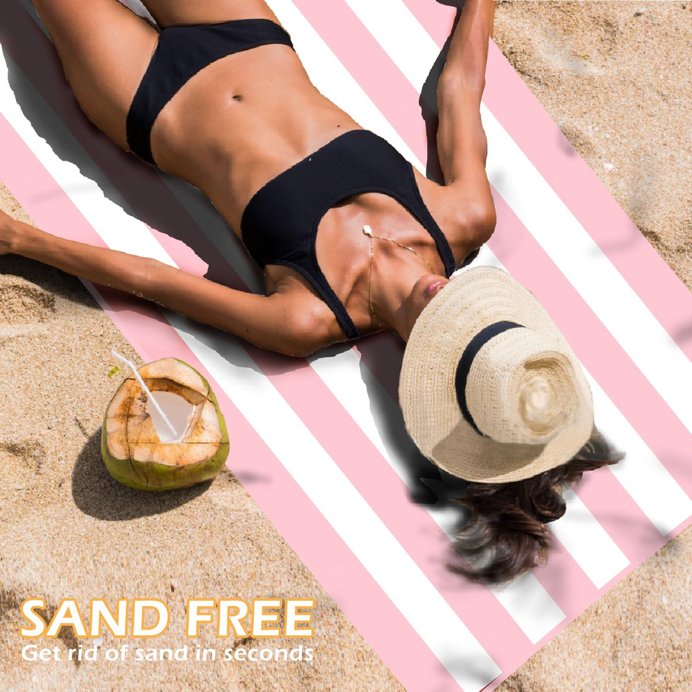 Eunzel striped navy and pink double-sided design for stylish beach days.