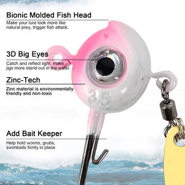 Color options for Eupheng Crappie Split-Tail Kit
