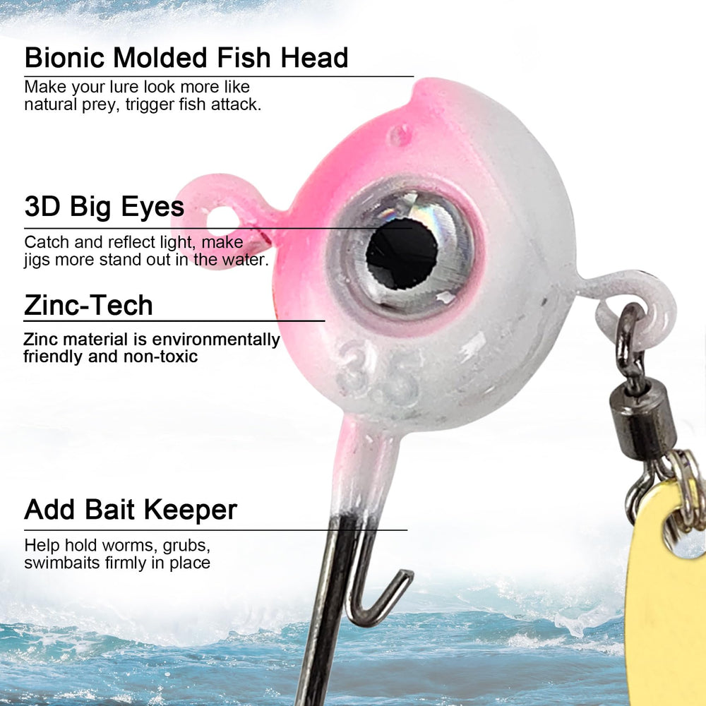 Color options for Eupheng Crappie Split-Tail Kit