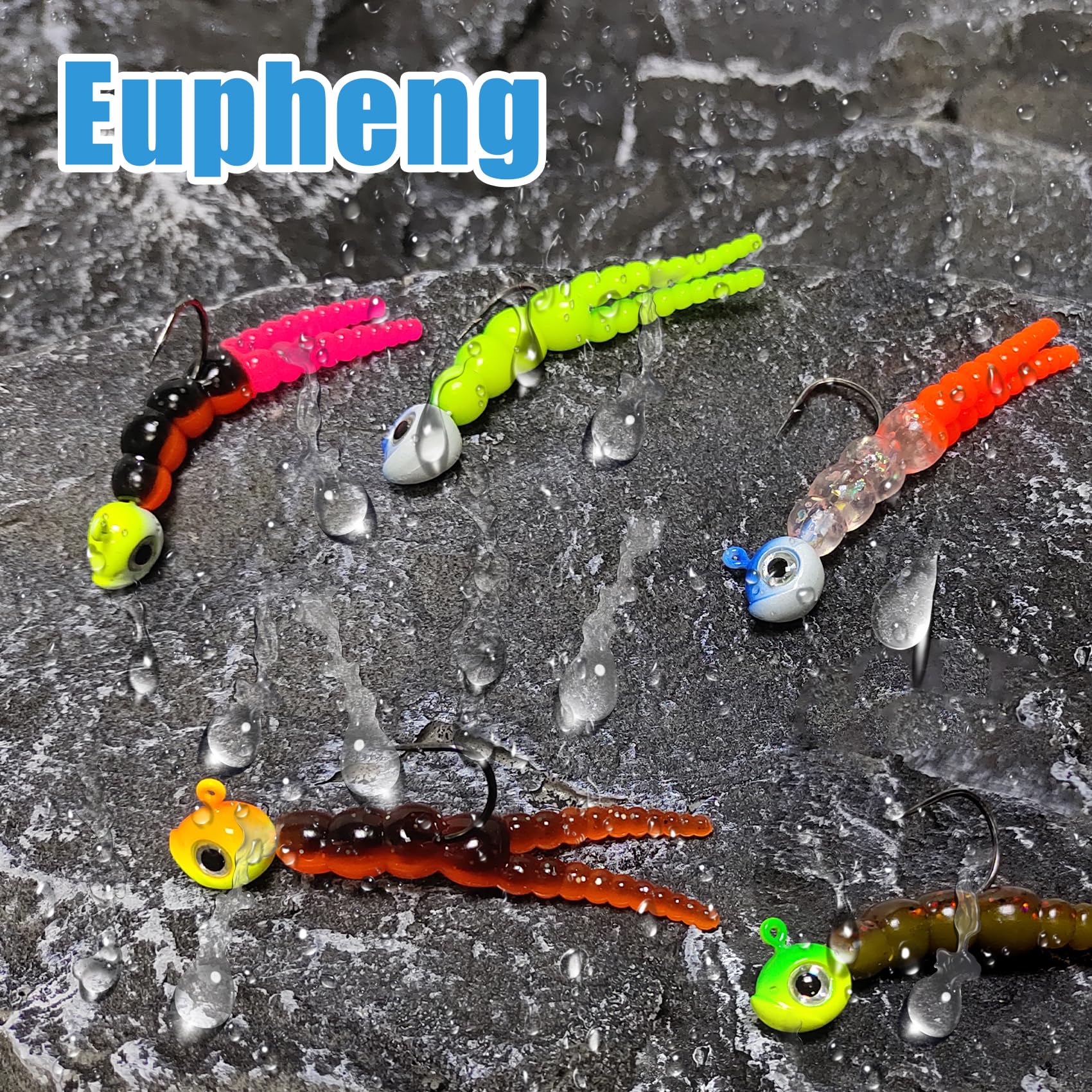 In-water action shot showing the lures attracting crappie