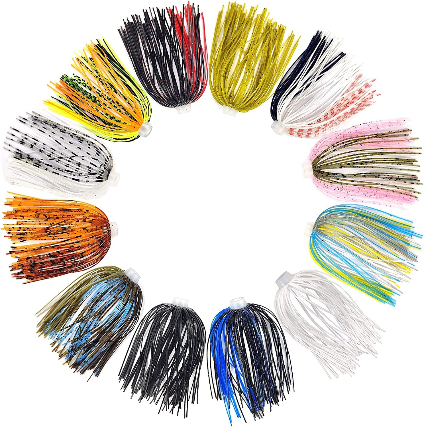 Eupheng silicone jig skirts display with 12 colors