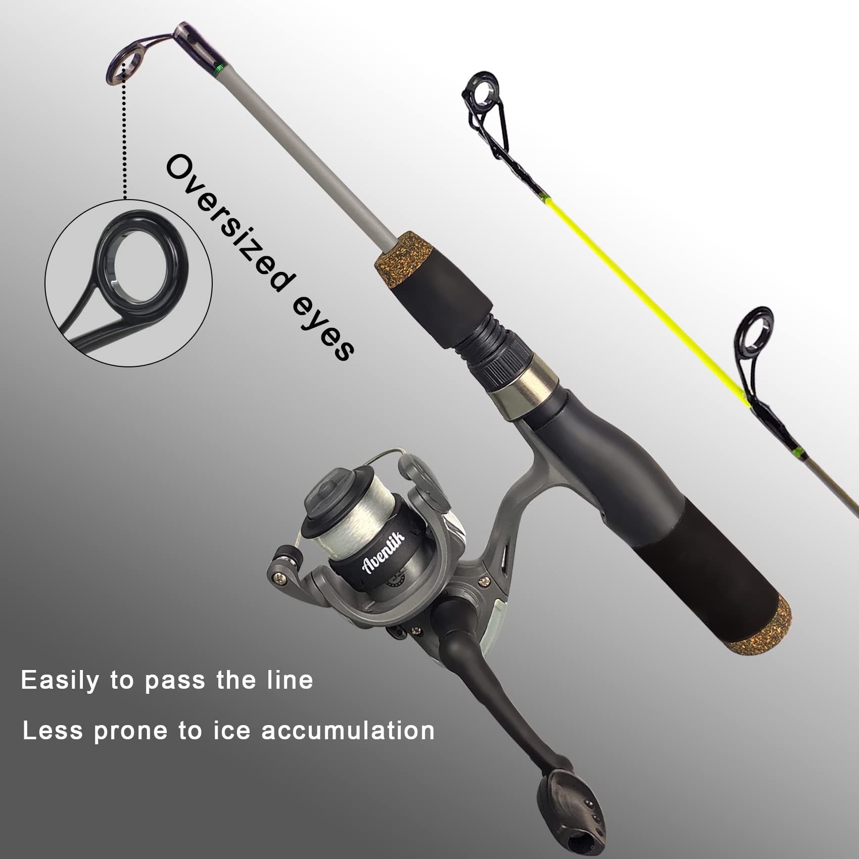 EUPHENG Aventik AW-100 ice reel designed for gloves-on use with smooth retrieves.