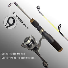 EUPHENG Aventik AW-100 ice reel shows smooth line pass with gloves-on use.