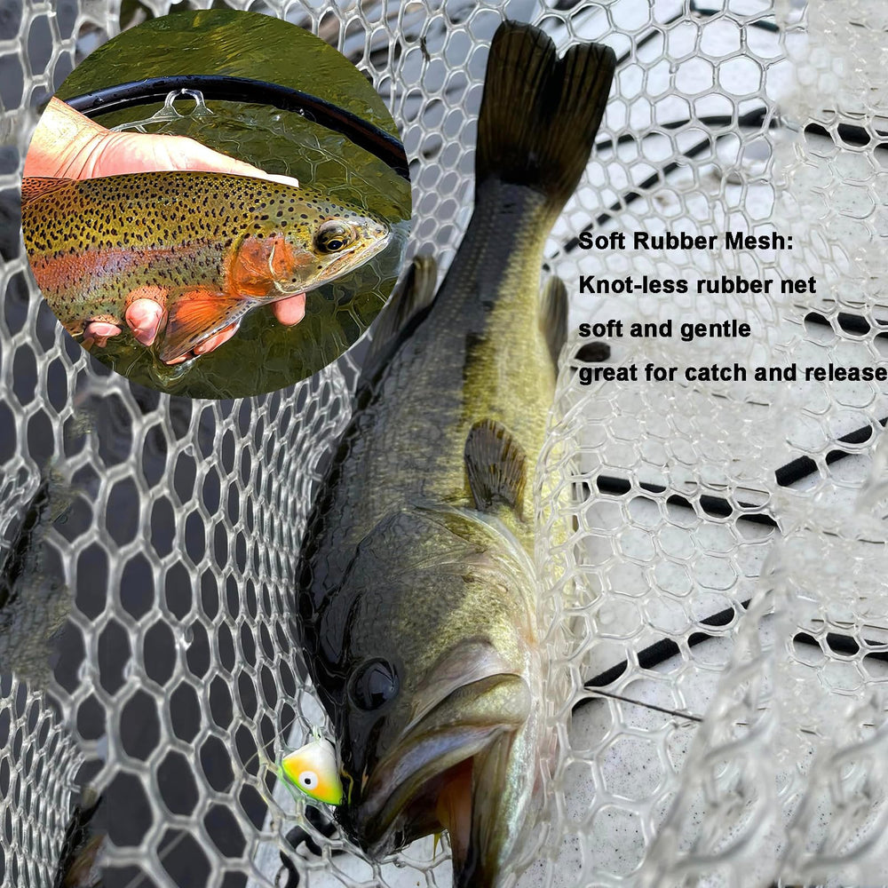 EUPHENG Aventik 18x13 inch hoop offers ample landing space for trout.