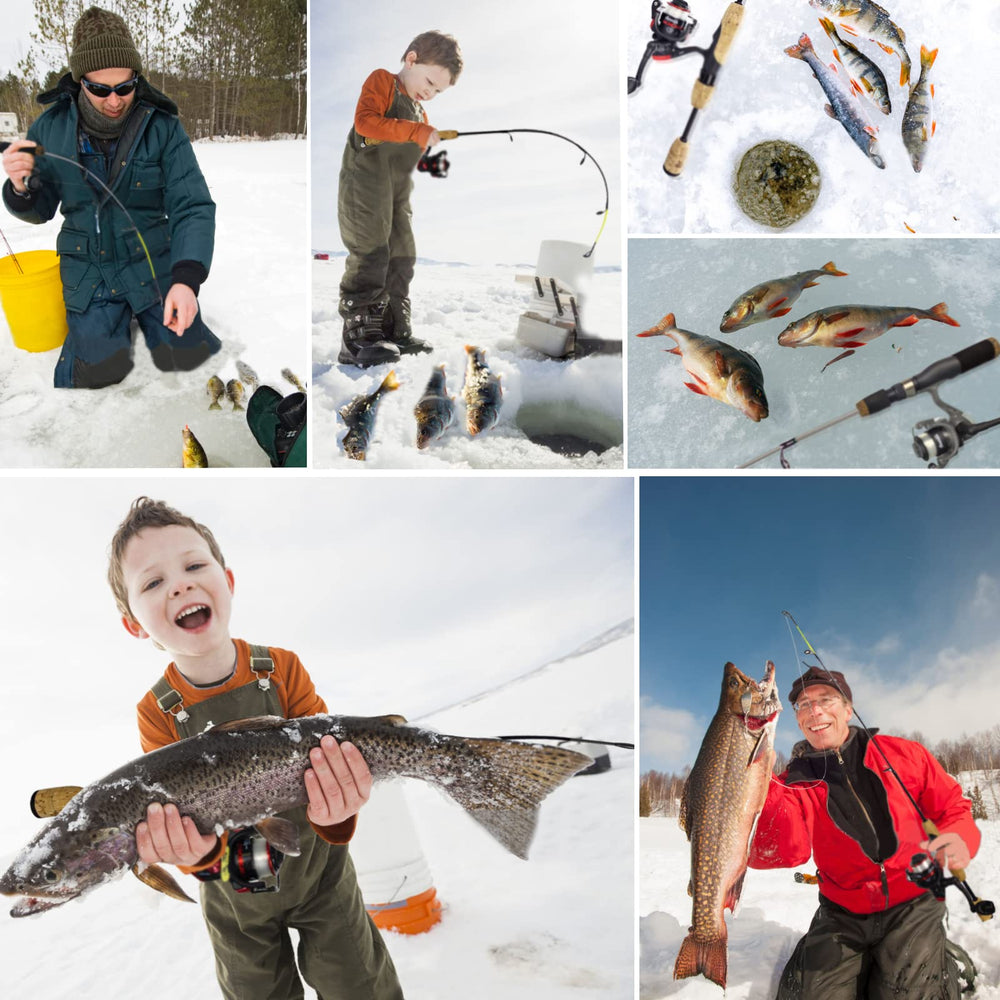 EUPHENG Aventik multi-species ice fishing setup enables fishing for walleye and trout.
