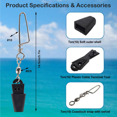 Rubber cushions and plastic cable terminal tools with kit components