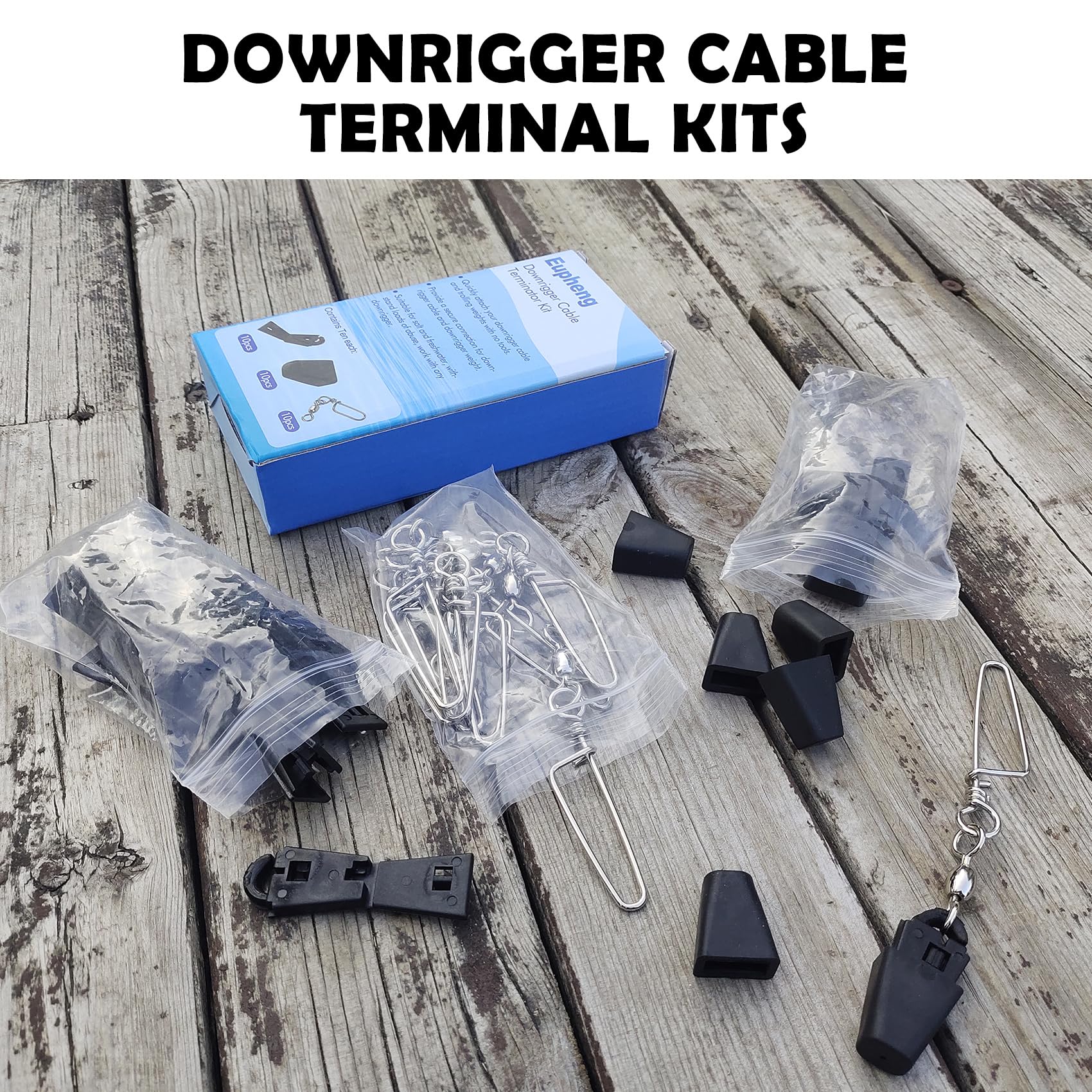 Terminator attached to downrigger cable demonstrating quick setup