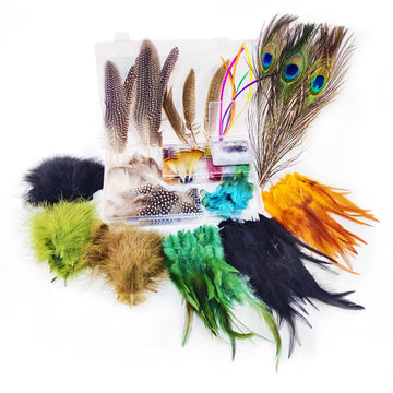 EUPHENG feathers collection close-up shows natural movement for realistic fly patterns.
