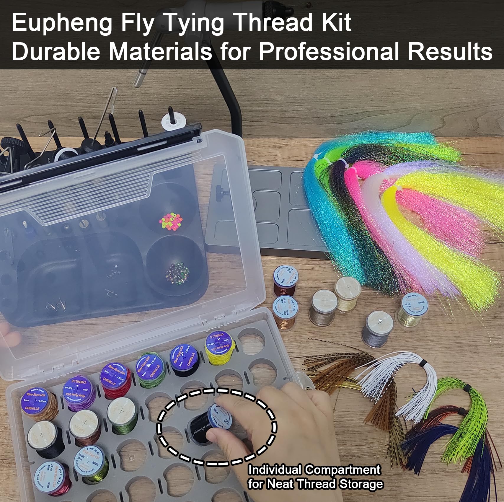 Silicone skirting legs and holographic Flashabou for movement and shimmer