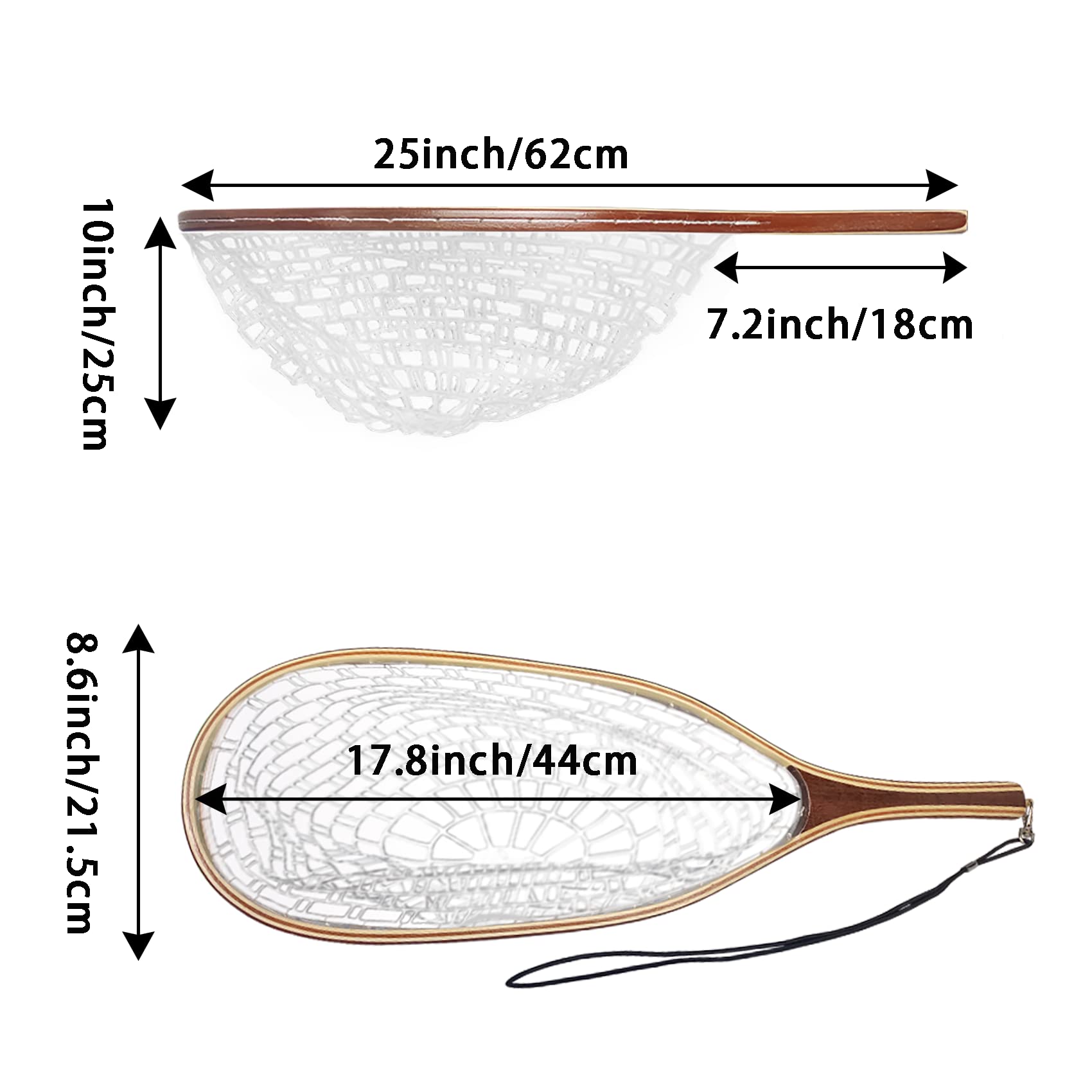 Close-up of knot-less rubber net material for gentle catch and release