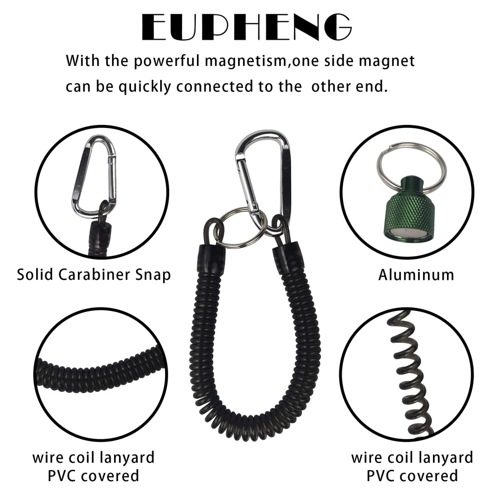 Magnetic quick-release carabiner attached to the net
