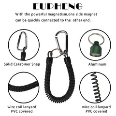 Magnetic quick-release carabiner attached to the net