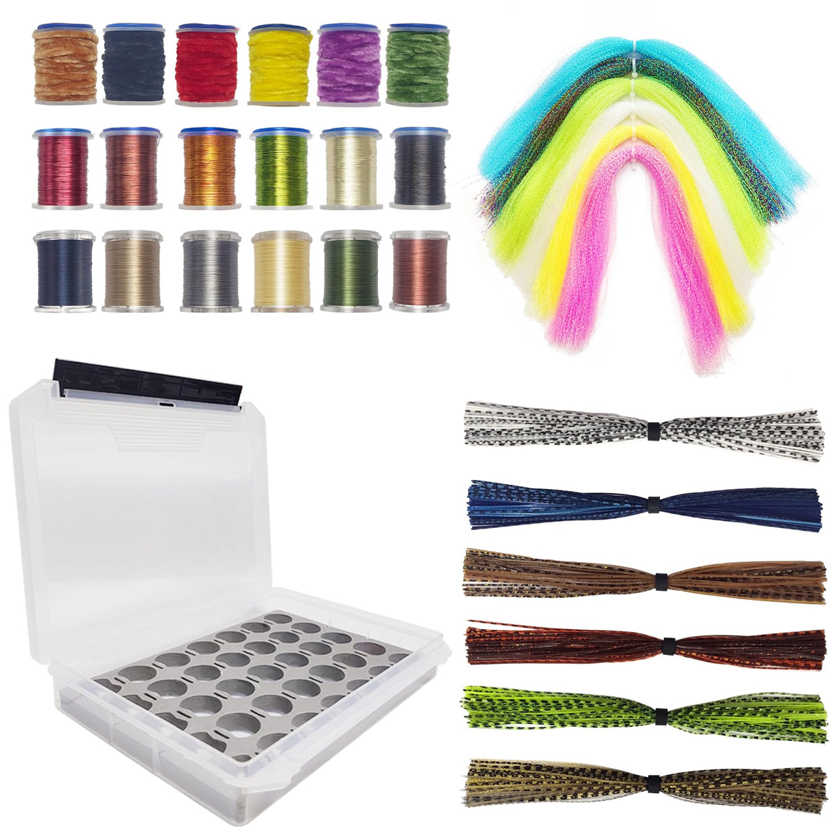 EUPHENG PrimeTie FiberBox with 35-compartment spool box for fly tying