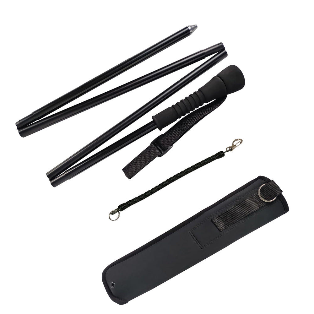 EUPHENG foldable wading staff extended for stable river footing.