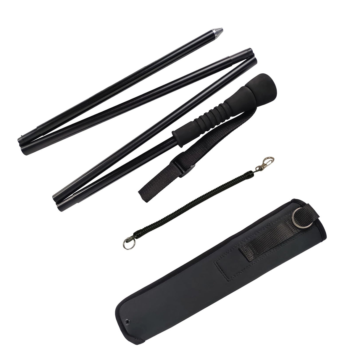 EUPHENG foldable wading staff extended for stable river footing.