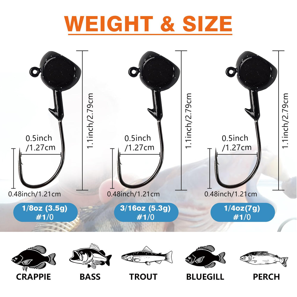 Jig head in 1/4oz size with stand-up profile