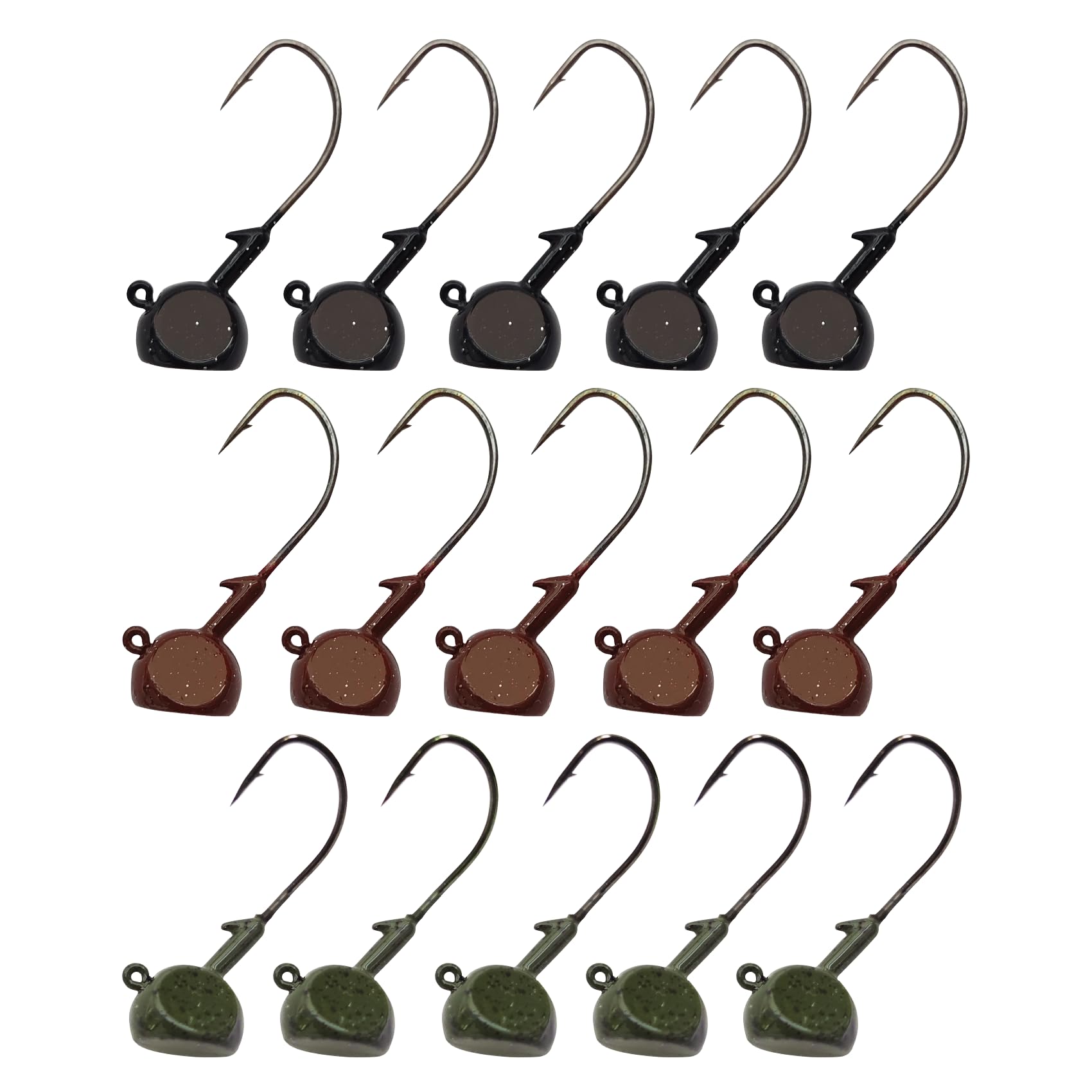 Eupheng Stand-Up Jig Heads 15-pack for bass, trout, walleye, and pike
