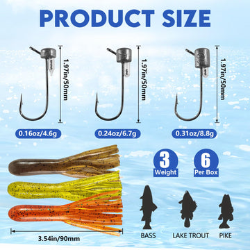 Ned Rattle tube jig head standing upright in water