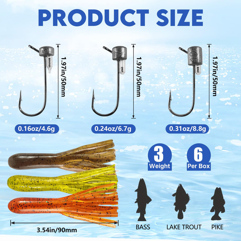 Ned Rattle tube jig head standing upright in water